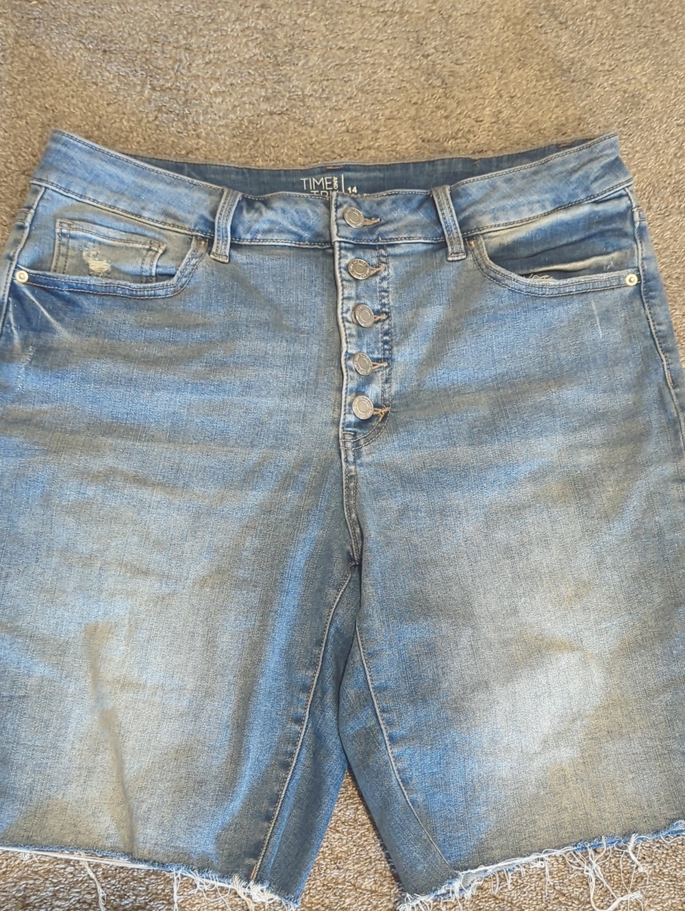Time and Tru Light Blue Denim Bermuda Shorts